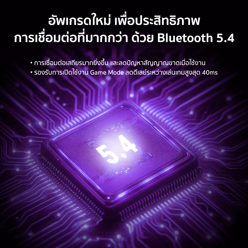 หูฟังไร้สาย ZTEC TUNE BUDS E200 ANC EARBUDS -25DB 6 ไมโครโฟน มี GAME MODE 40MS แบตเตอรี่ 28 ชม.